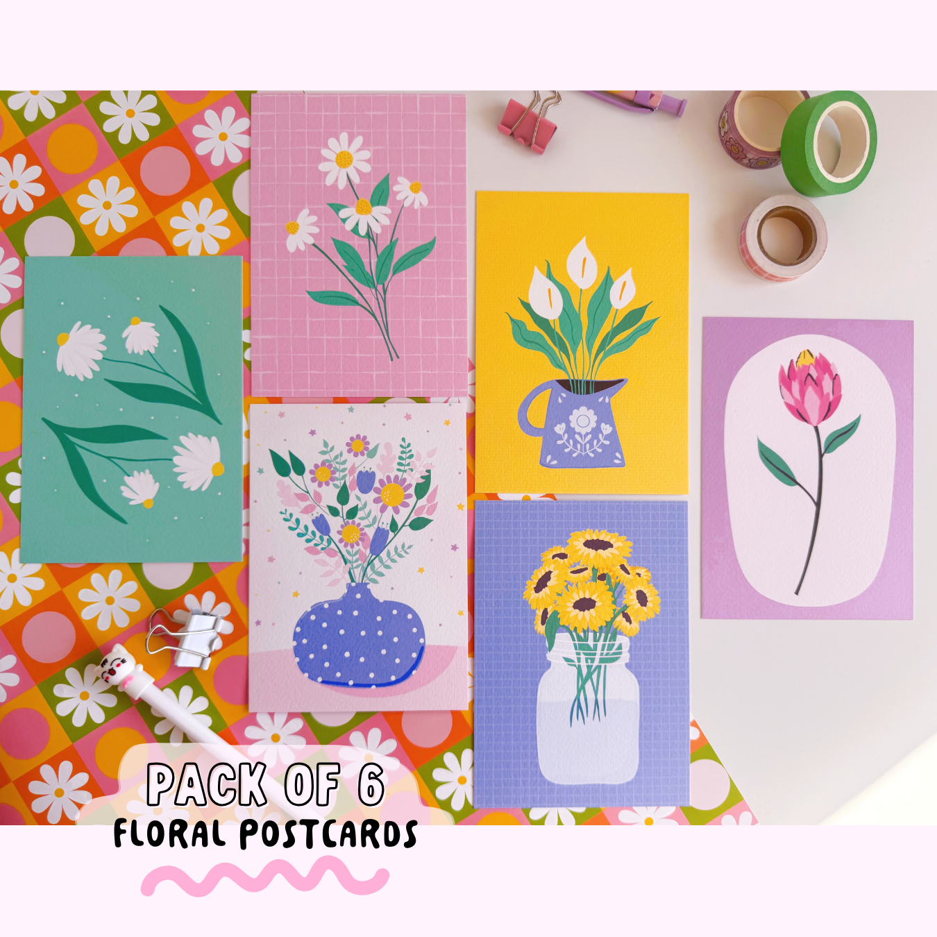 Flower Postcards - Pack of 6 Luxury Postcards