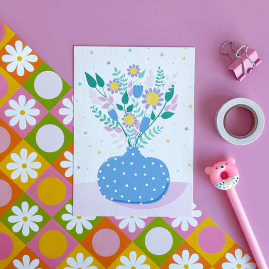 Vase of Flowers Luxury Postcard