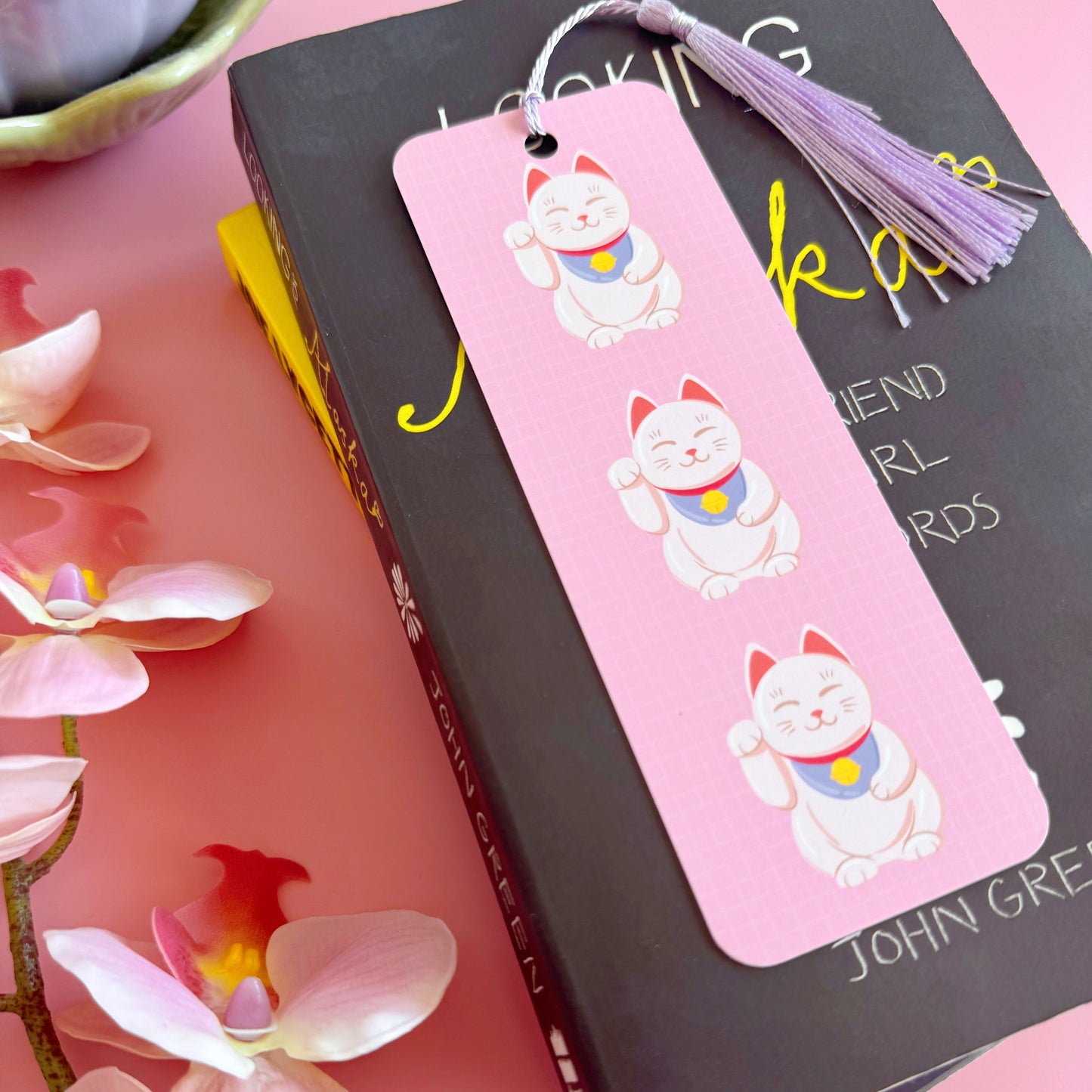 Maneki Neko, Lucky Cat Bookmark with Tassel