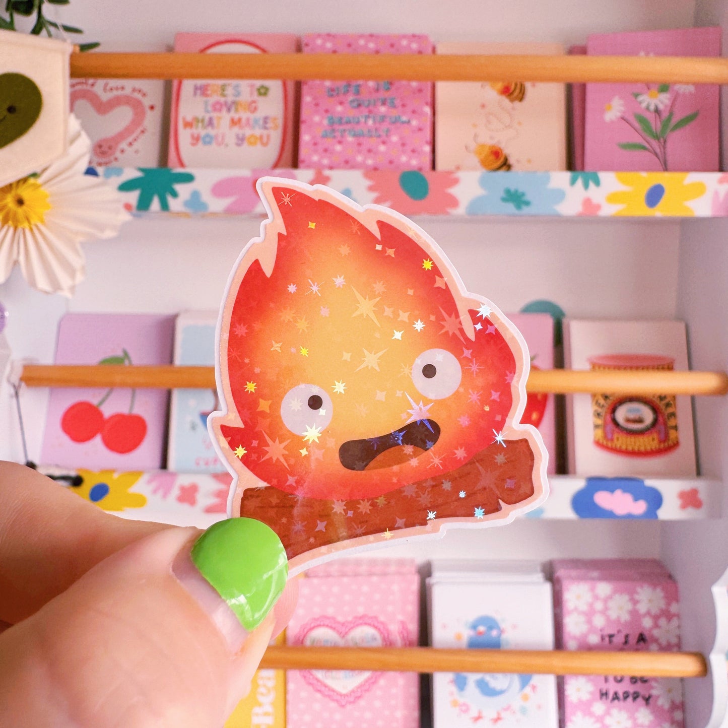 Calcifer the Fire Demon Holographic Sticker