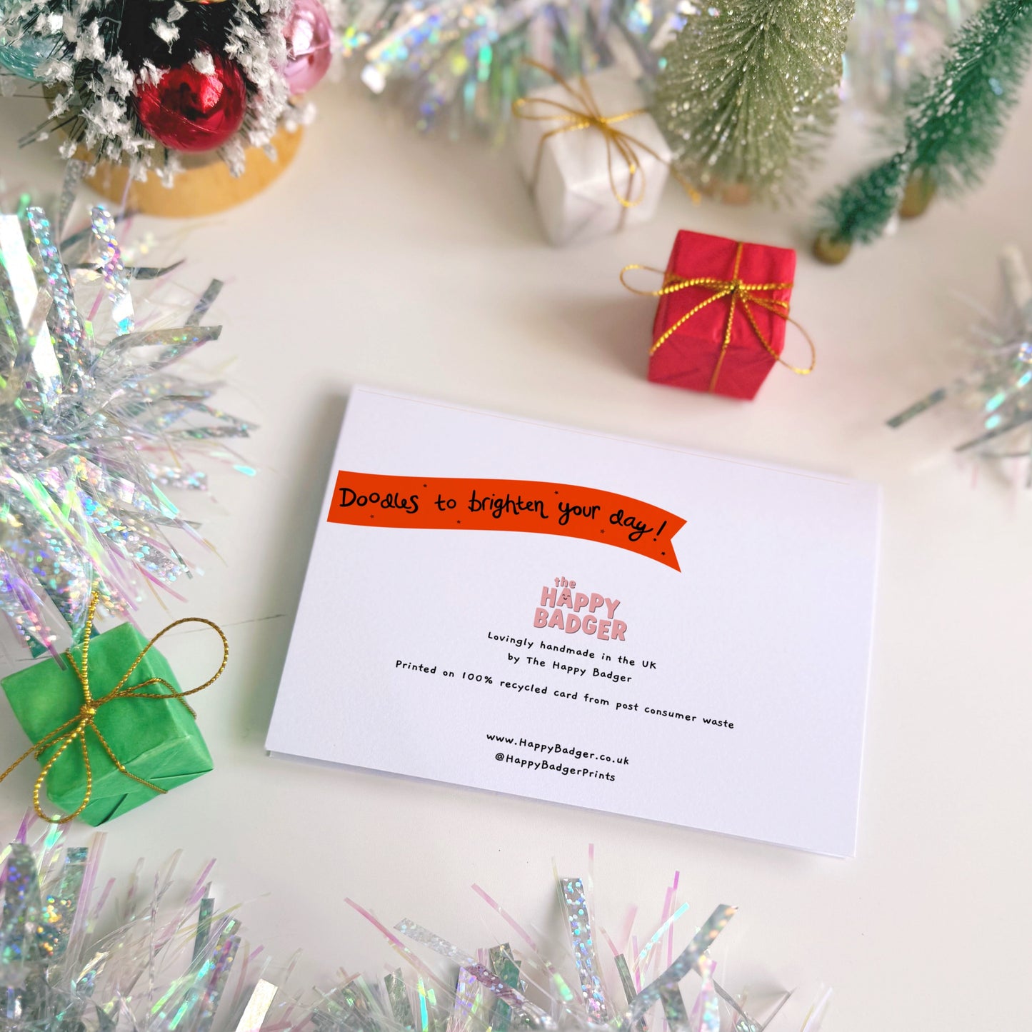 The back of a christmas card
