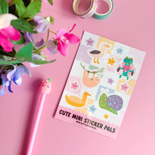 Cute Mini Sticker Pals - Holographic Mini Sticker Sheet