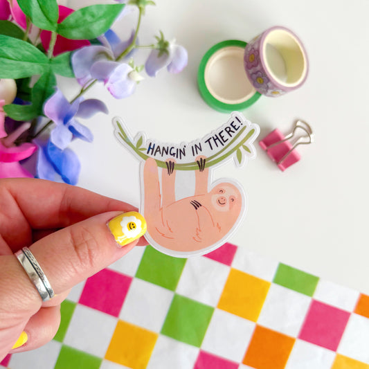Hangin' In There - Stella The Sloth - Positive Holographic Sticker
