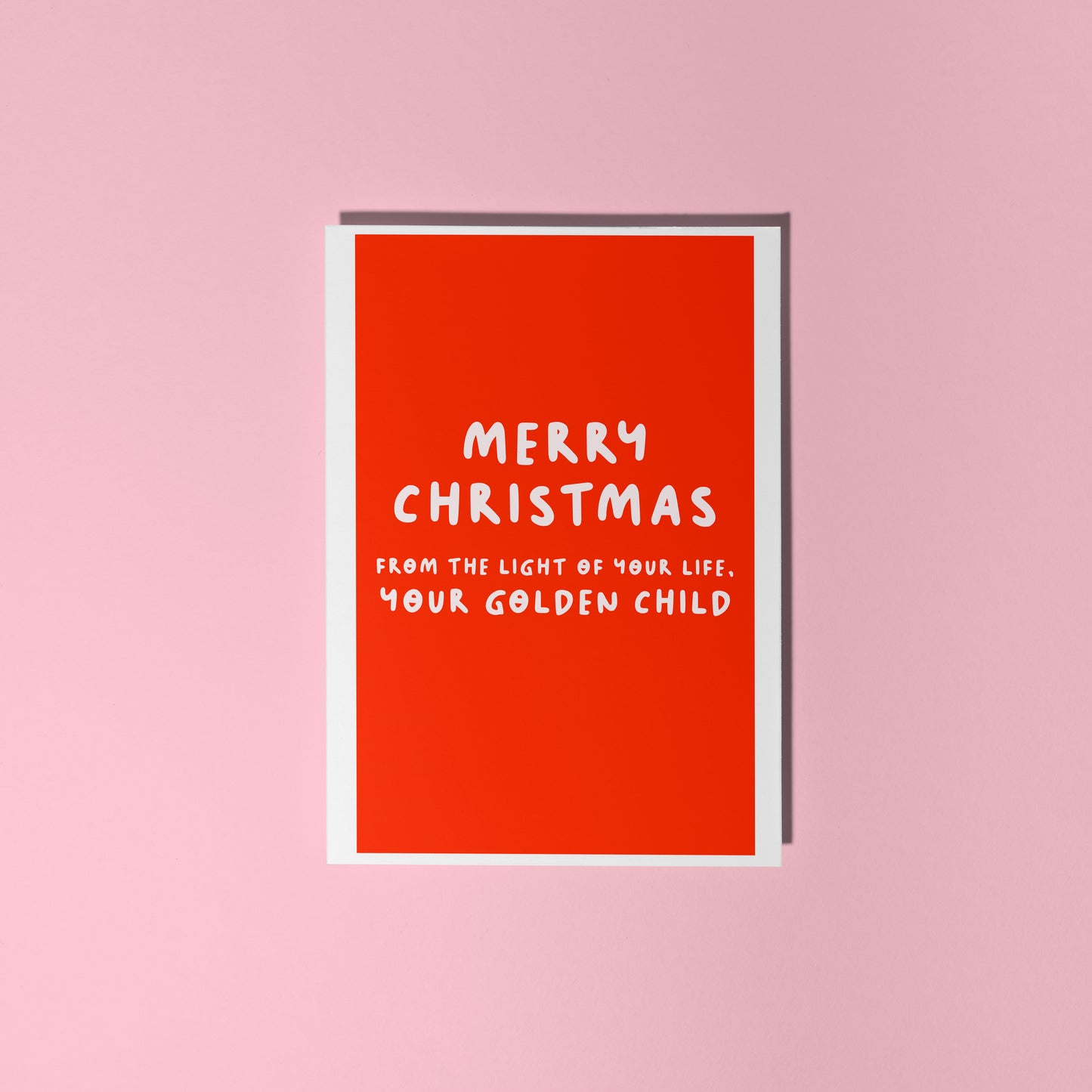 Funny Favourite Child Christmas Card (Red) - A6 Greeting Card with Envelope