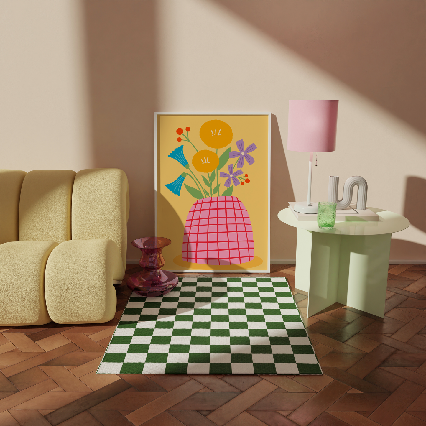 Bright Spring Flowers Print in a Vase