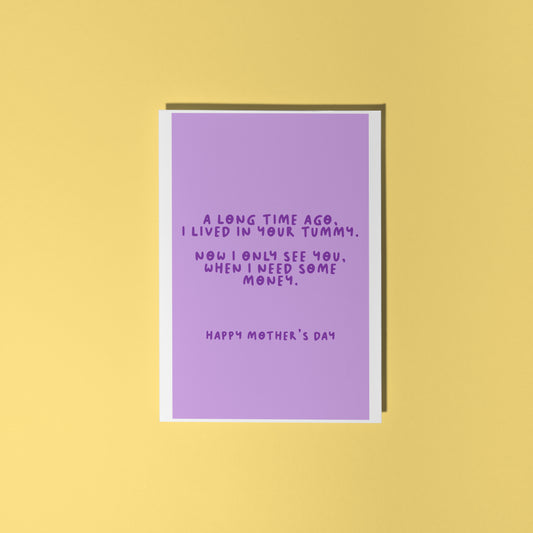 Funny Mother's Day Card - Purple A6 Greetings Card