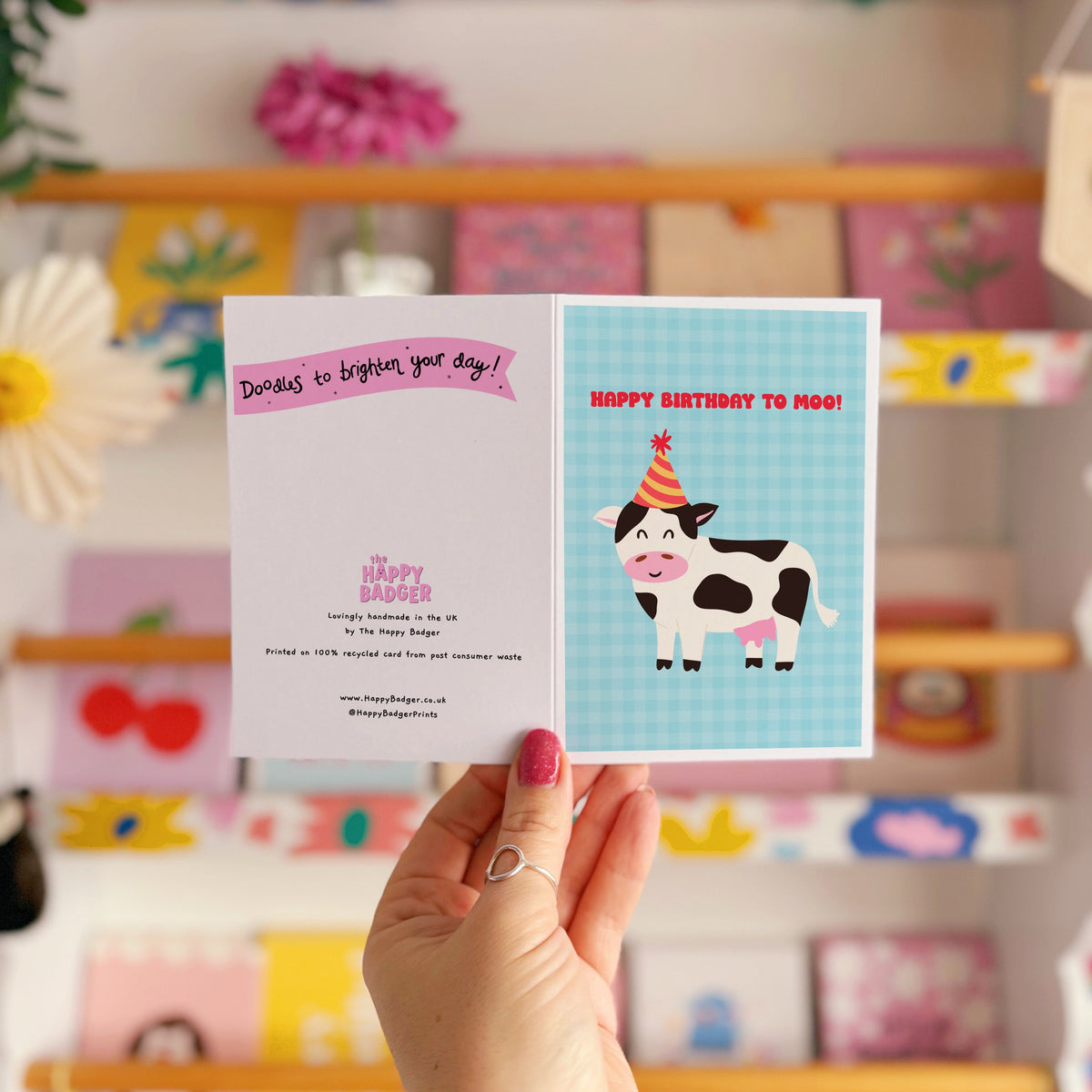 Happy Birthday To Moo - A6 Greetings Card