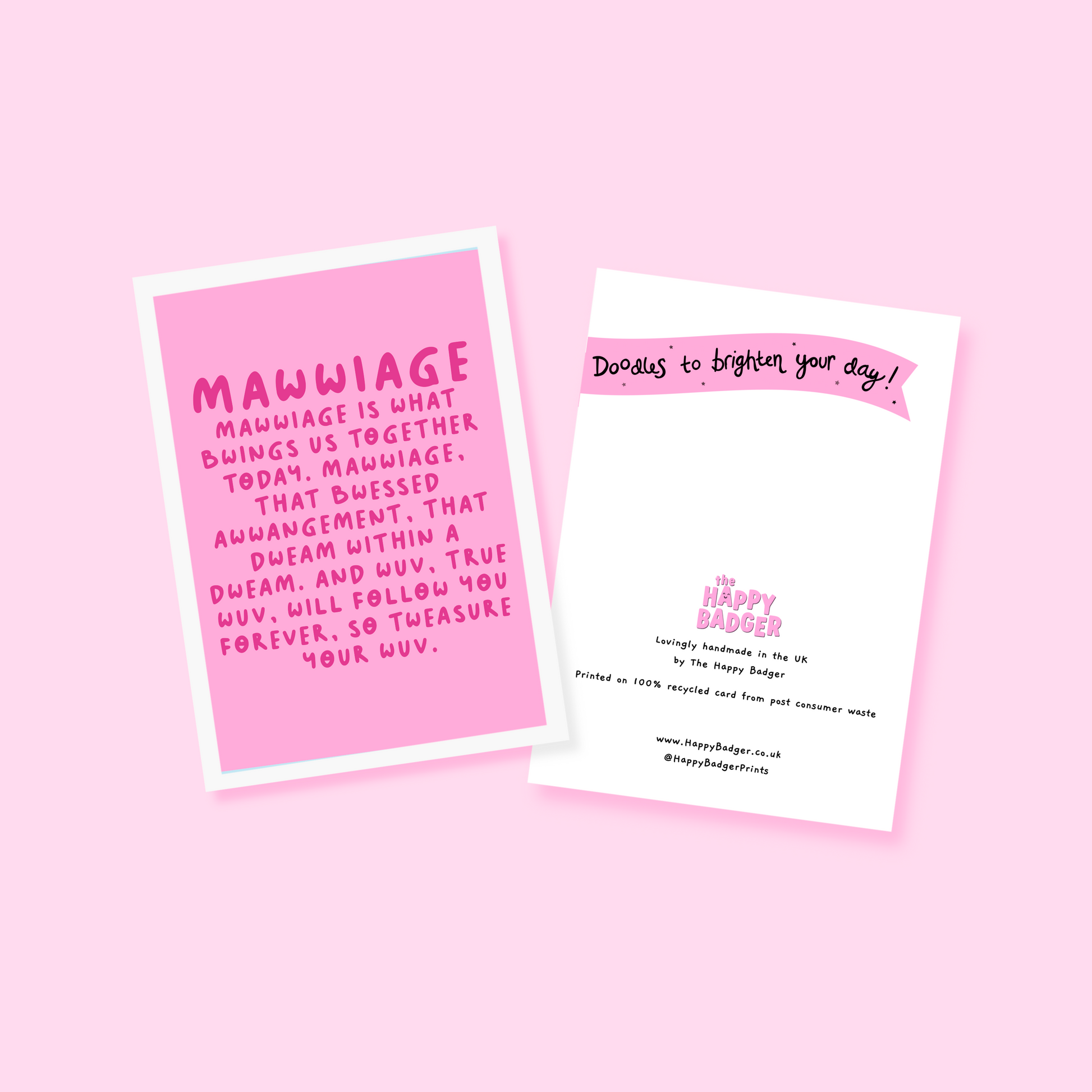 A colourful greetings card, for weddings or engagements, with a quote from the film 'The Princess Bride'.