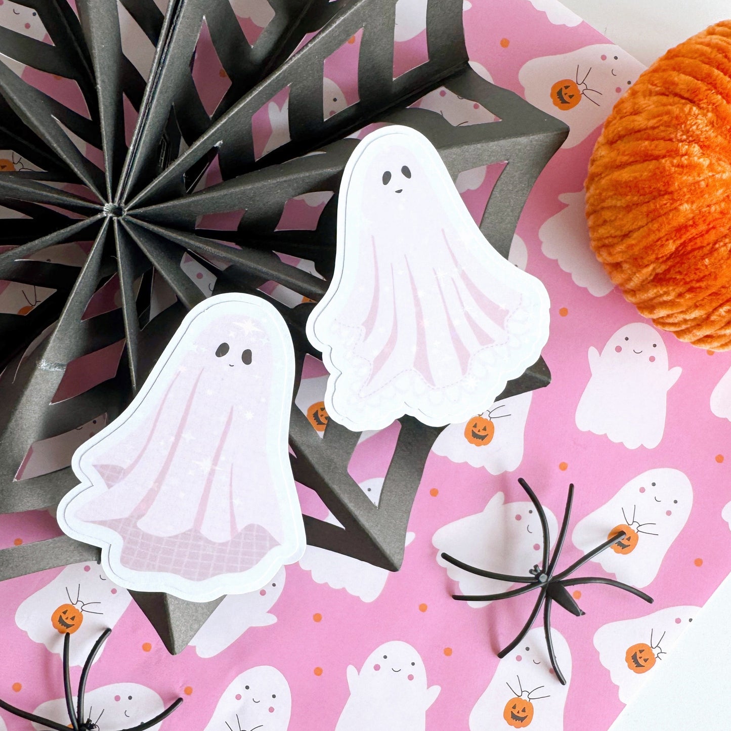 Cute Ghost Stickers - 2 Pack Of Holographic Halloween Stickers
