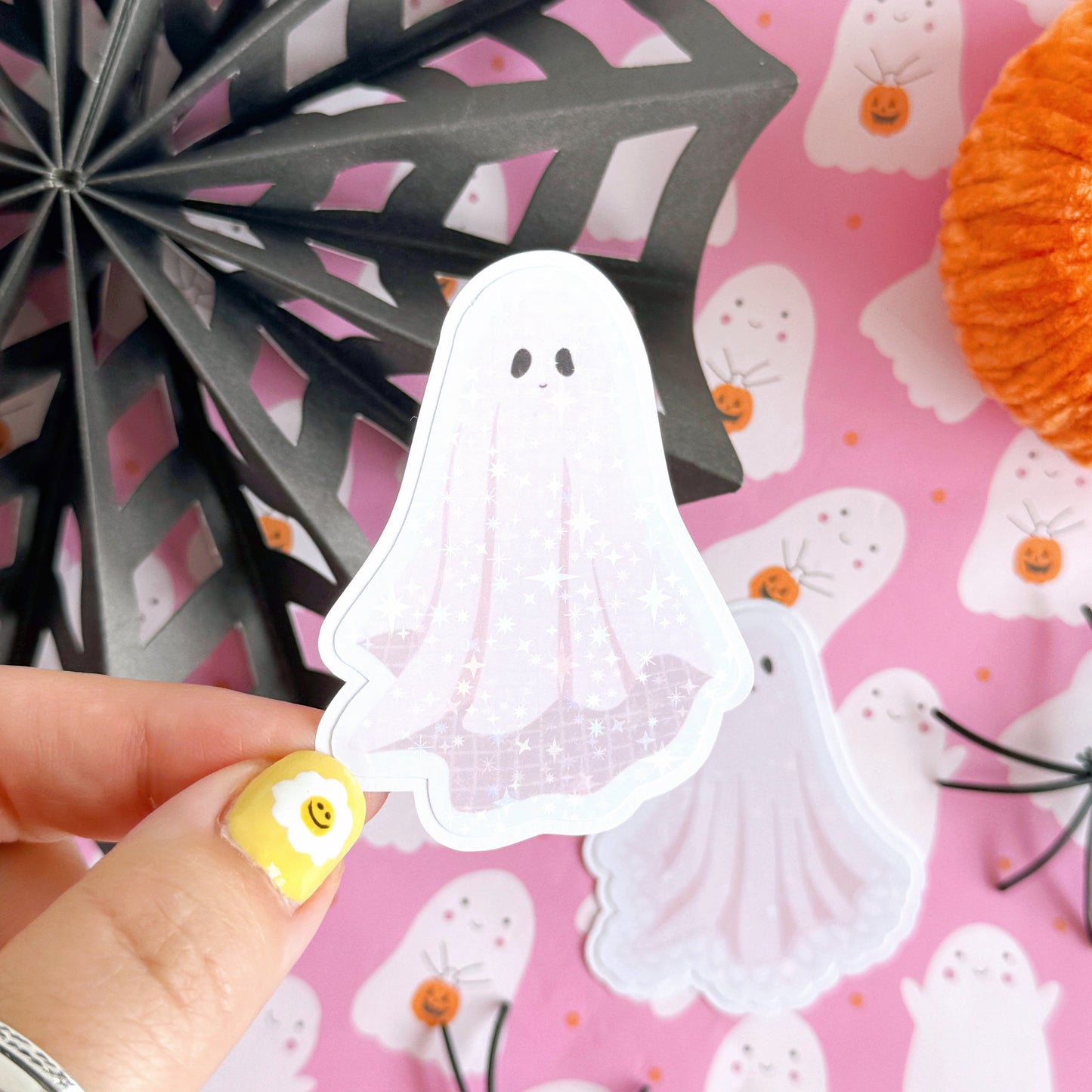 Cute Ghost Stickers - 2 Pack Of Holographic Halloween Stickers