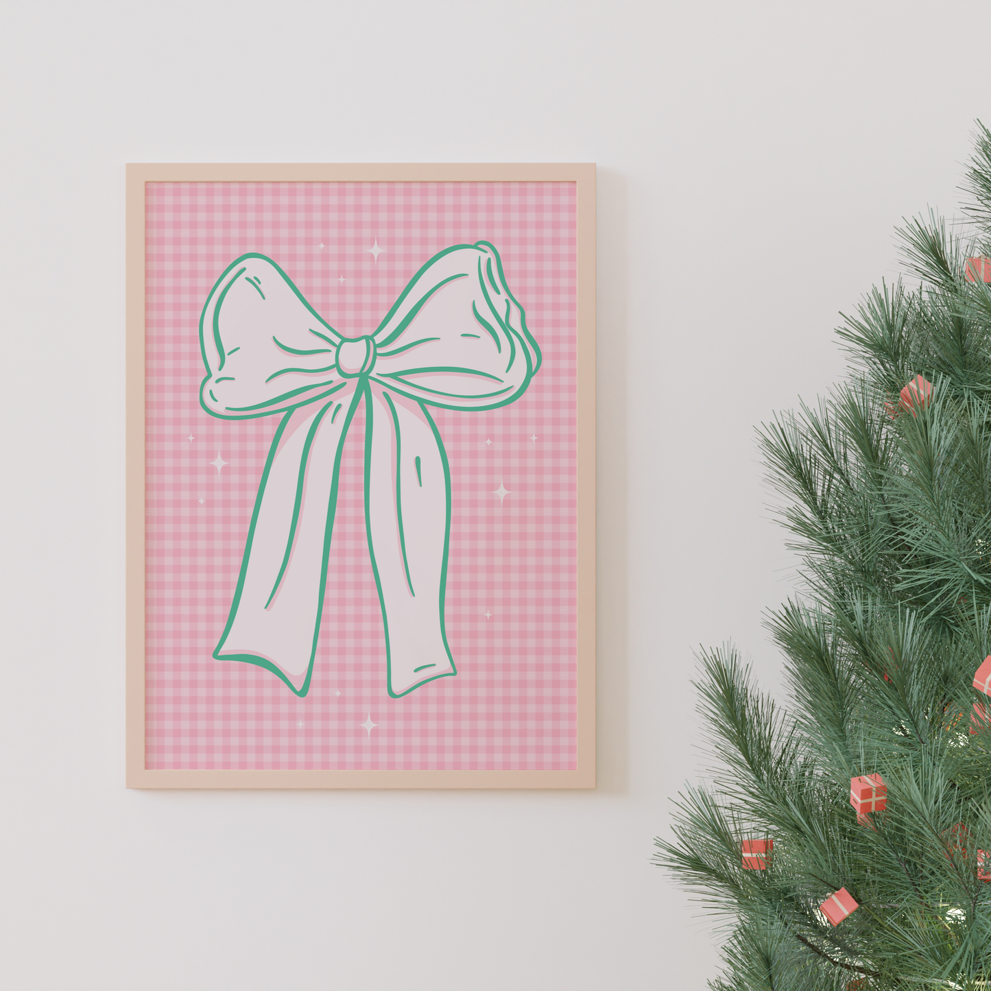 Christmas Bow Print - Festive Coquette Wall Art