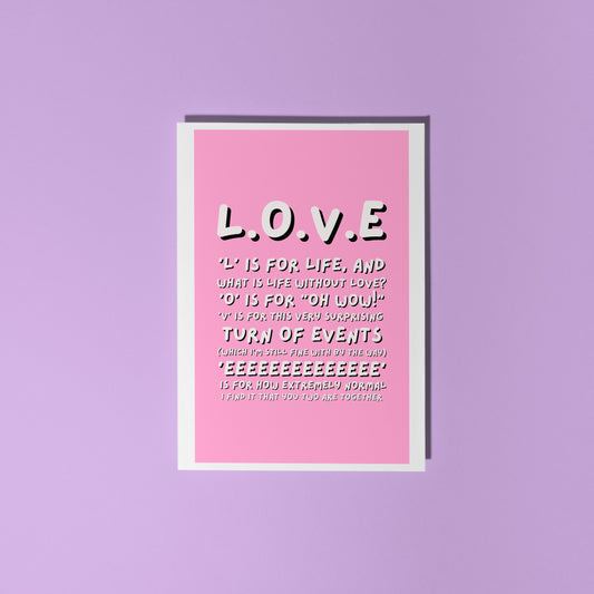 Ross Friends - Love Quote - Card - A6 Greetings Card