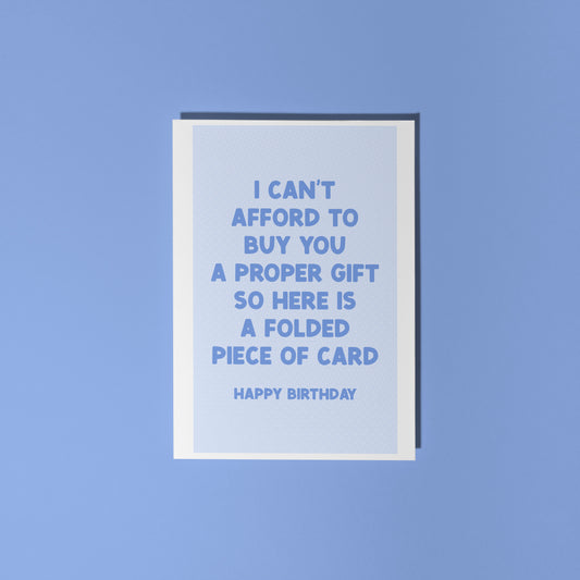 Funny Birthday Card - Blue - A6 Greetings Card