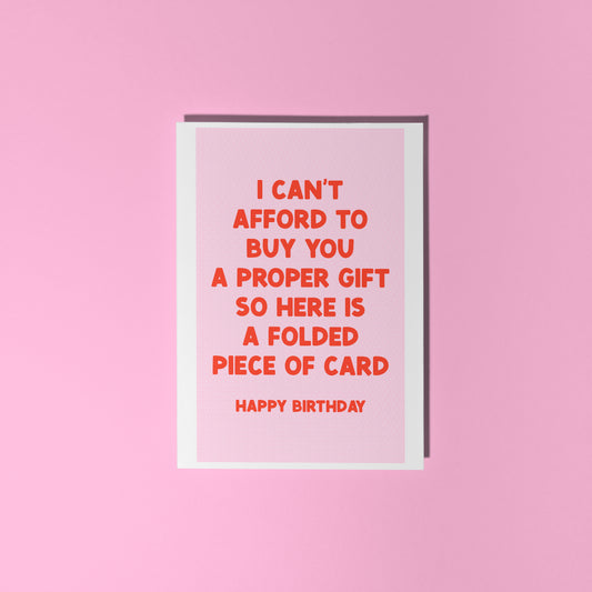 Funny Birthday Card - Pink - A6 Greetings Card