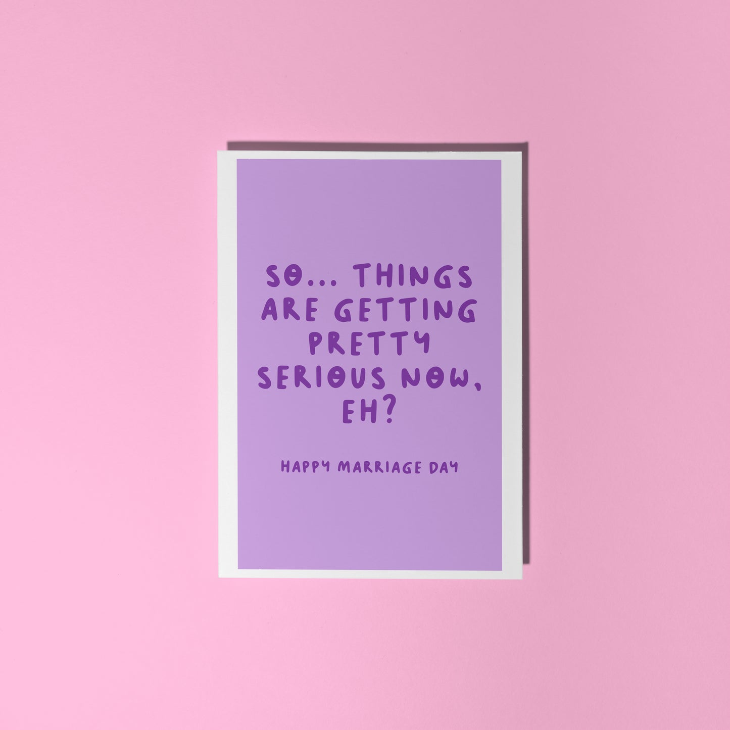 Funny Wedding Day Card - Purple - A6 Greeting Card