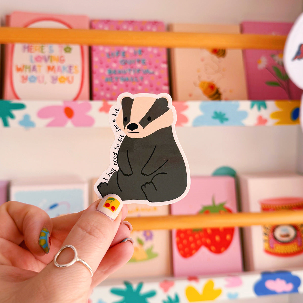 Tired Badger Sticker - Waterproof Sticker