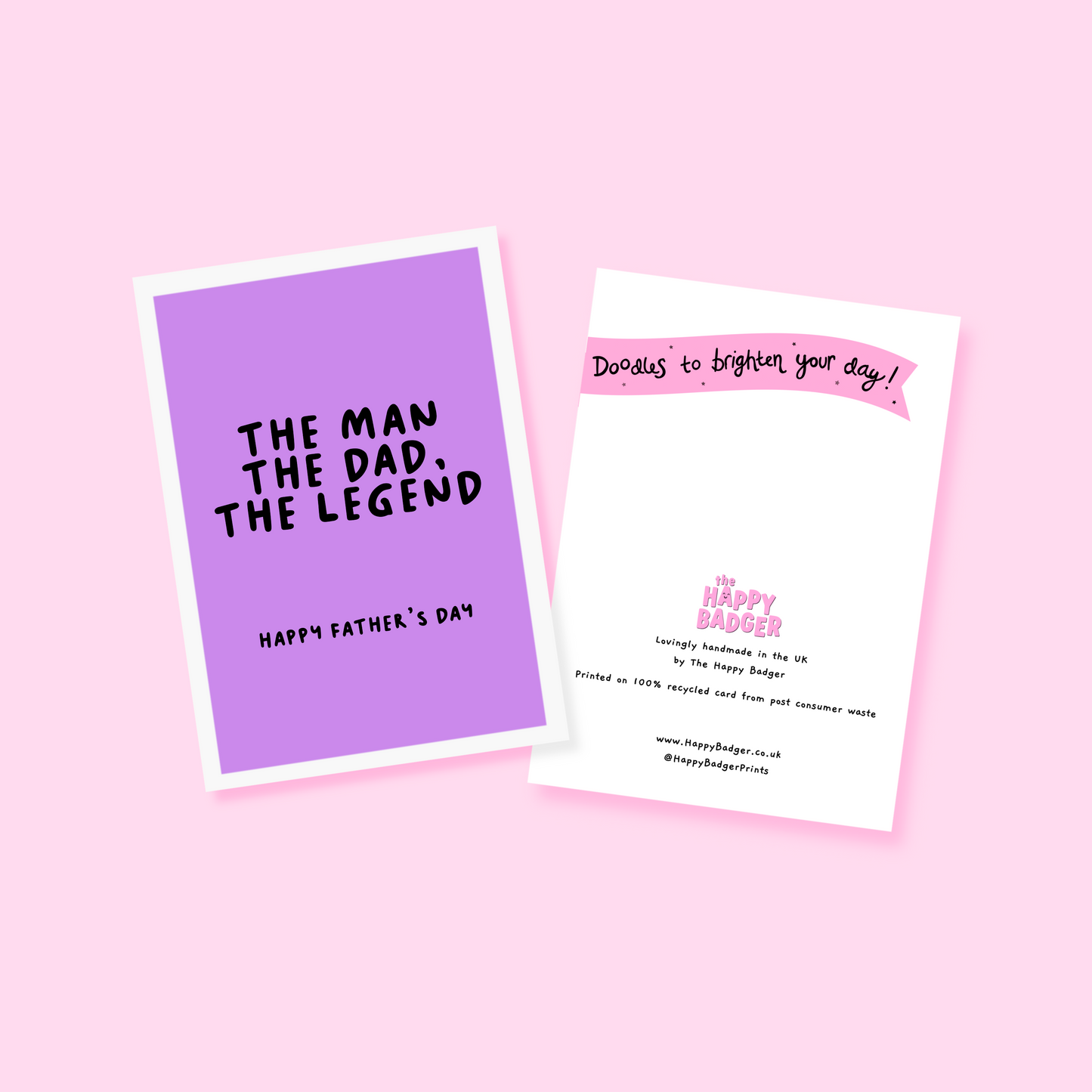 The Man The Dad The Legend - Father's Day Card - Purple A6 Greetings Card