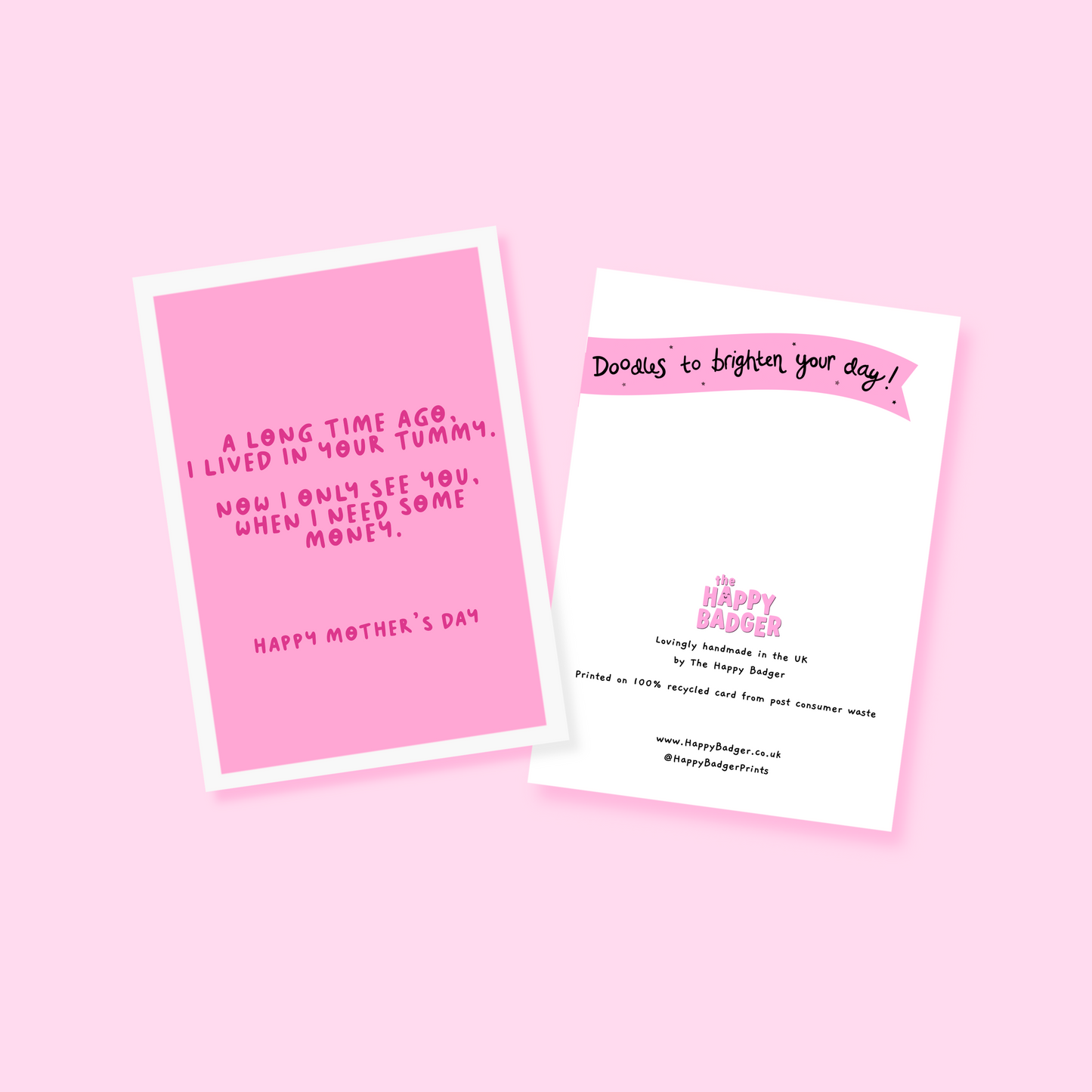 Funny Mother's Day Card - Pink A6 Greetings Card