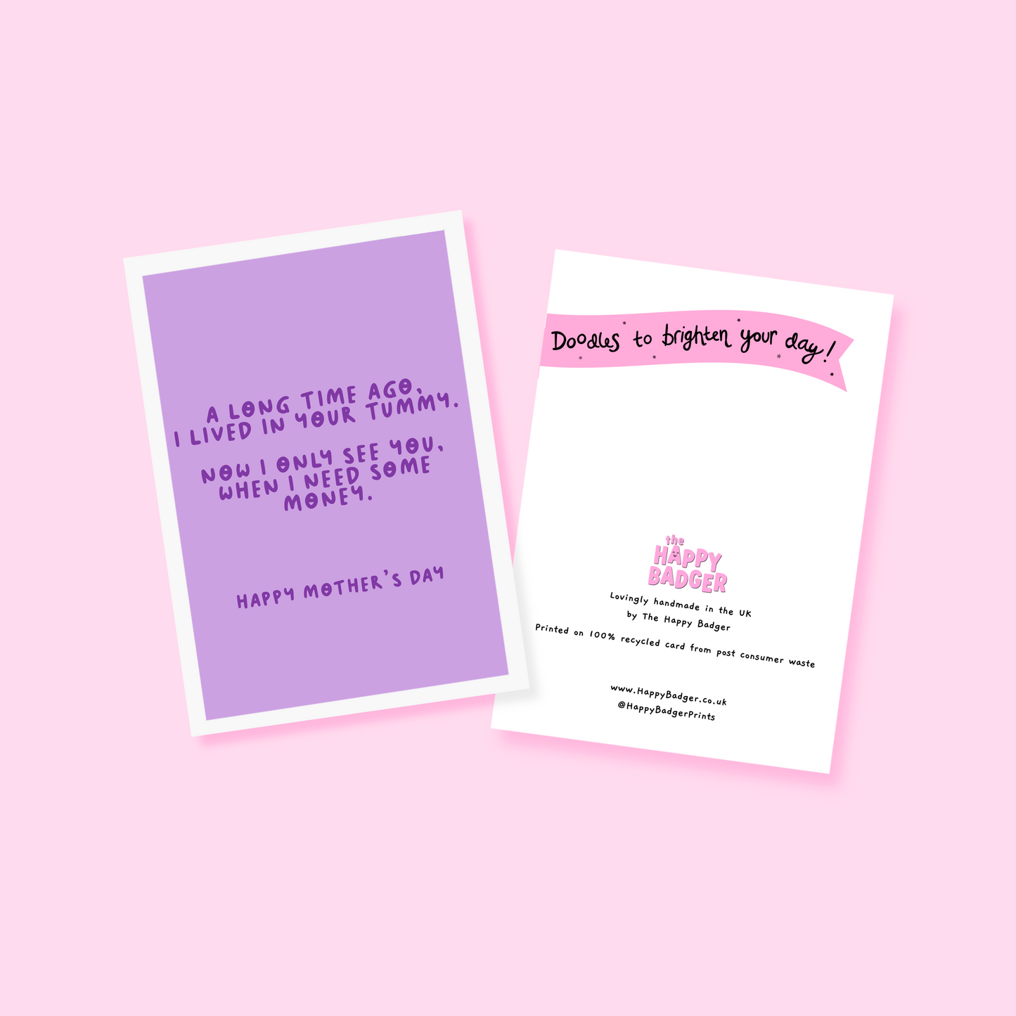 Funny Mother's Day Card - Purple A6 Greetings Card
