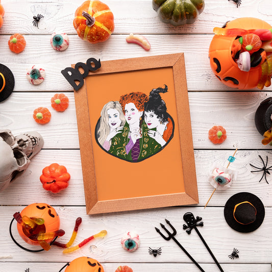 The Sanderson Sisters Print in Orange
