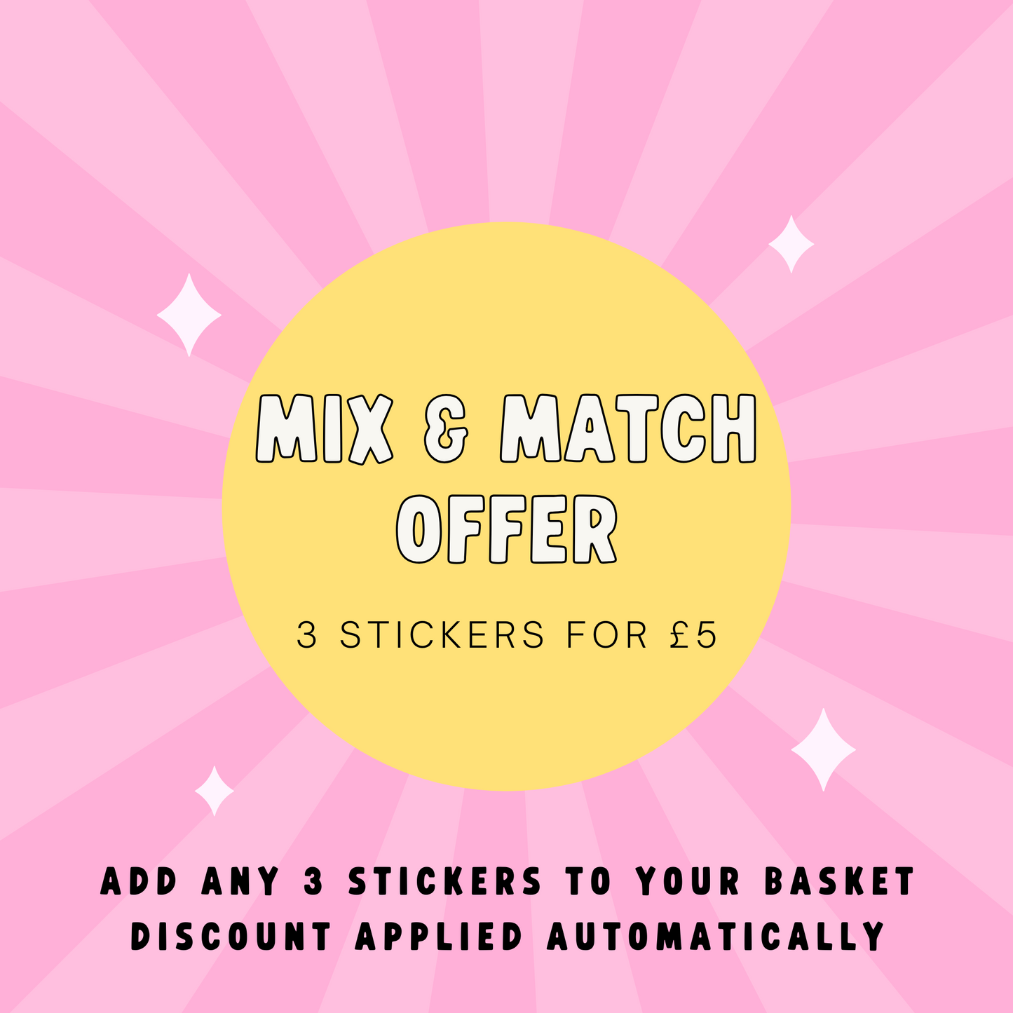 An image showing the multi buy offer for holographic stickers.