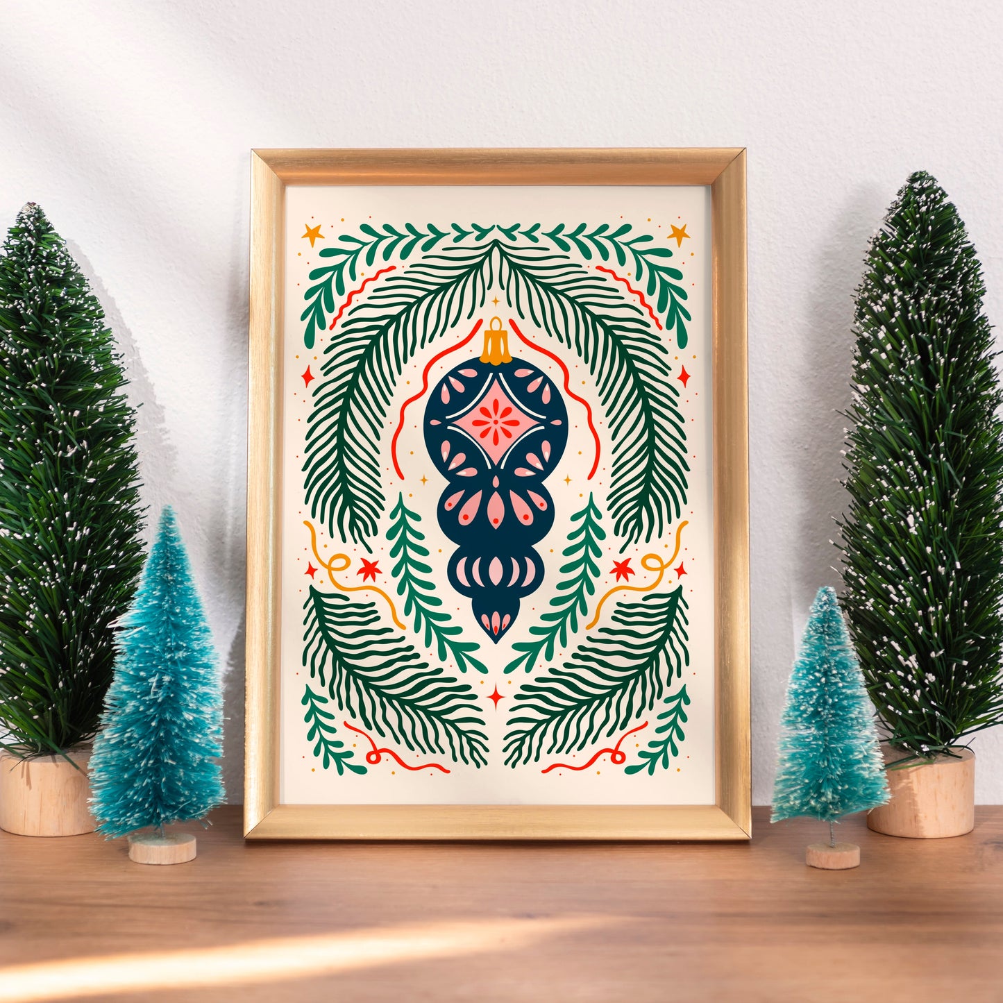 Christmas Bauble Print - Festive Illustration Art
