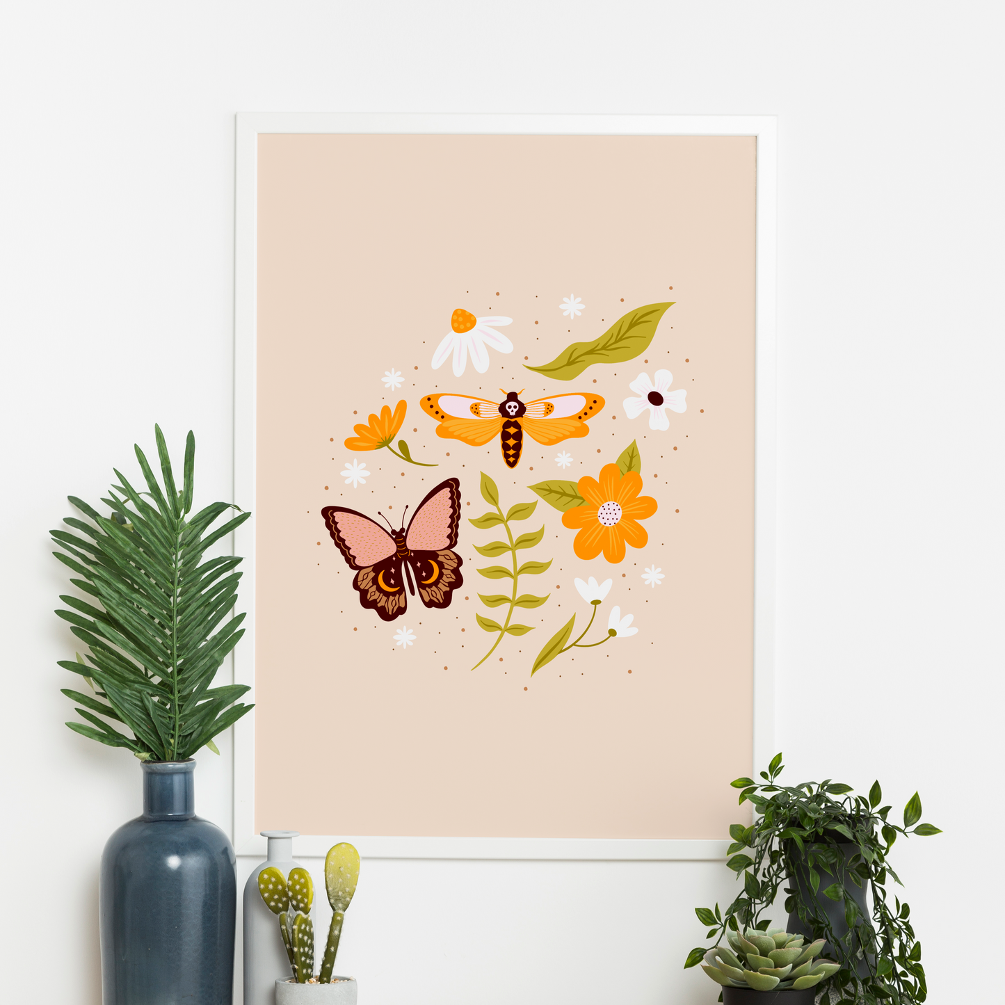 Moth & Butterfly Print