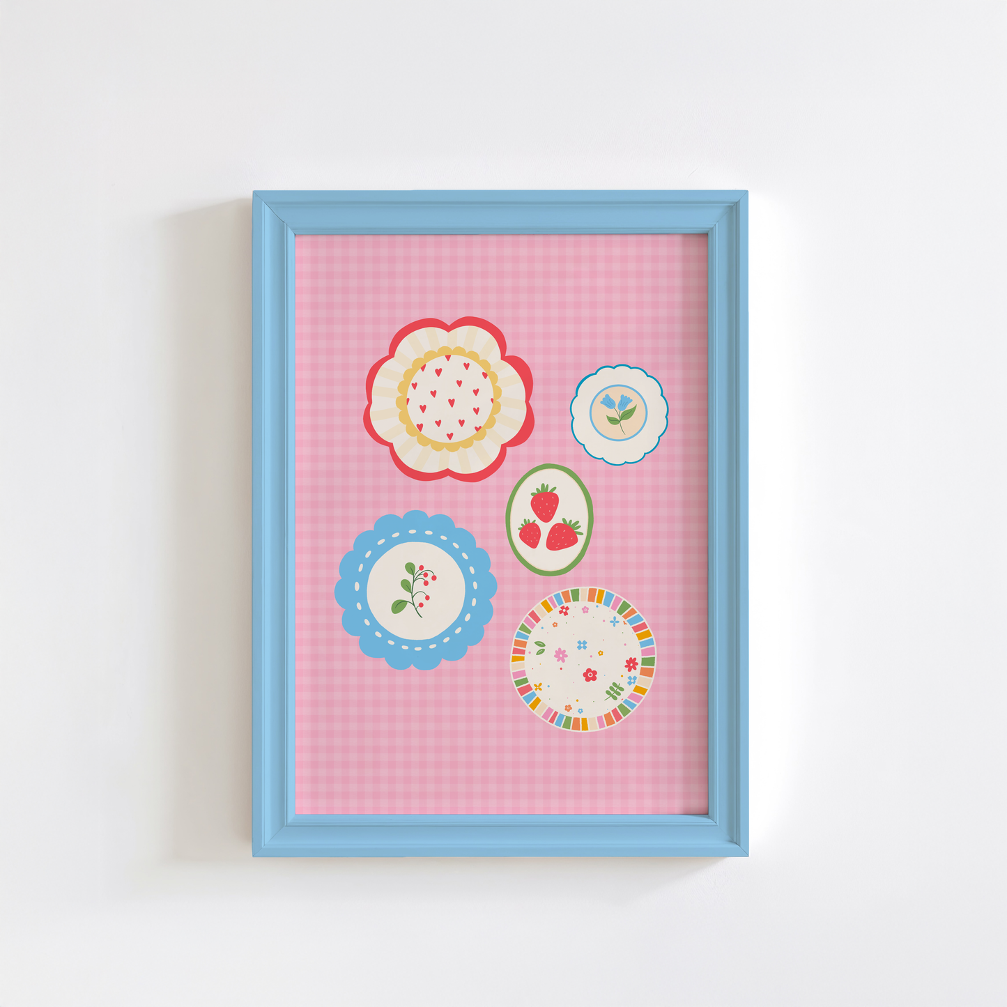 Spring Vibes Plates Print in Pink