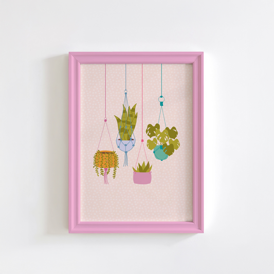 Hanging Plants Print - Botanical Wall Art