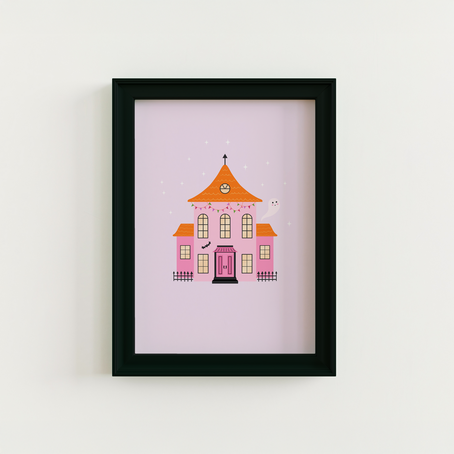 Haunted House Print - Pastel Spooky Wall Art