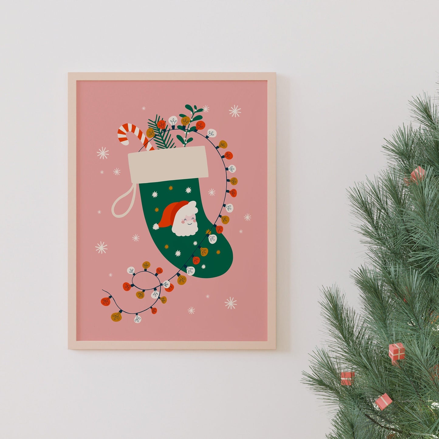 Christmas Stocking Print - Festive Wall Art