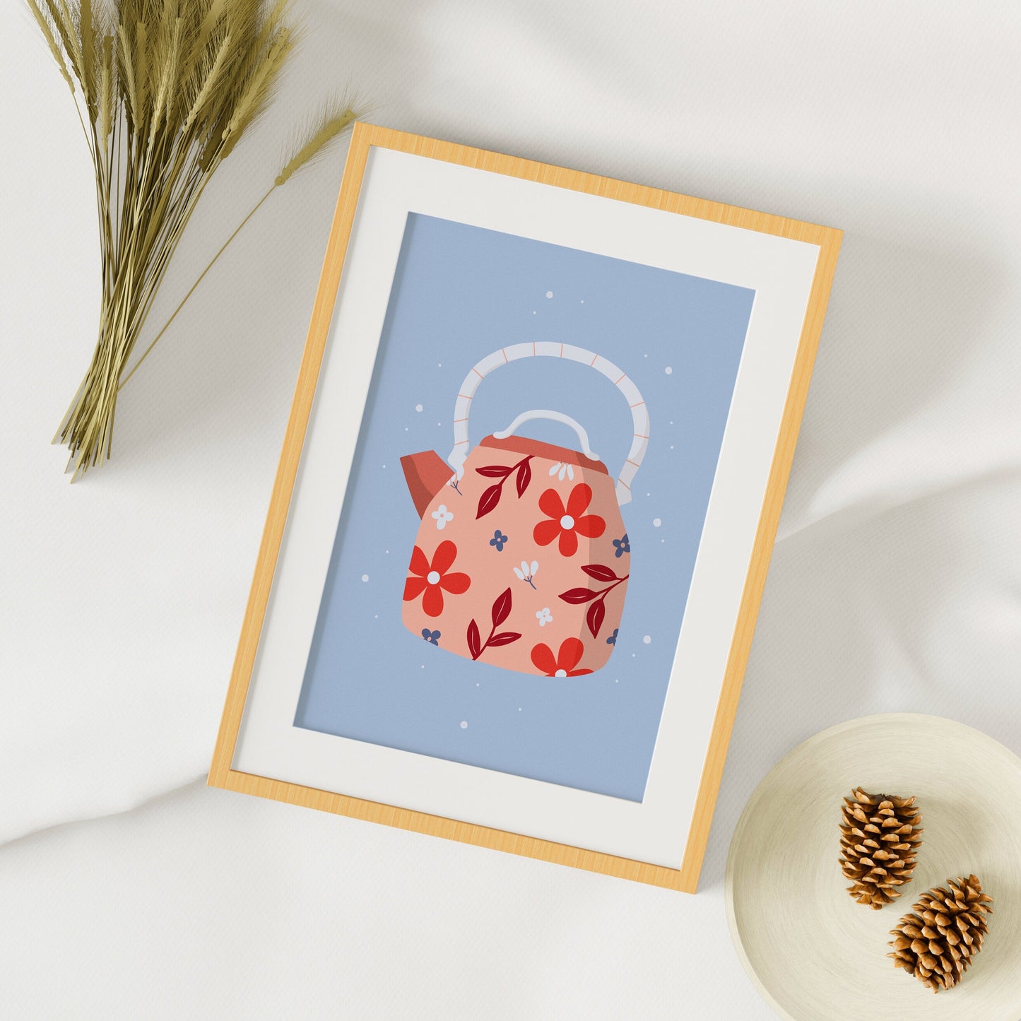 Teapot Print in Blue