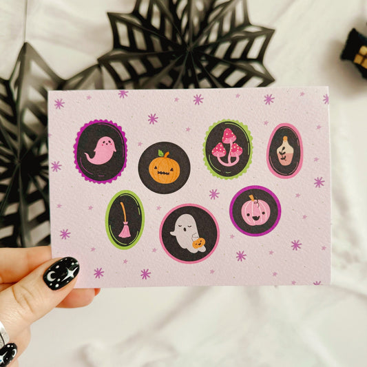 Halloween Spooky Frames Postcard