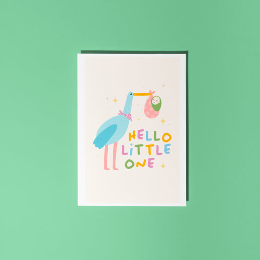 Hello Little One Card - A6 Greetings Card