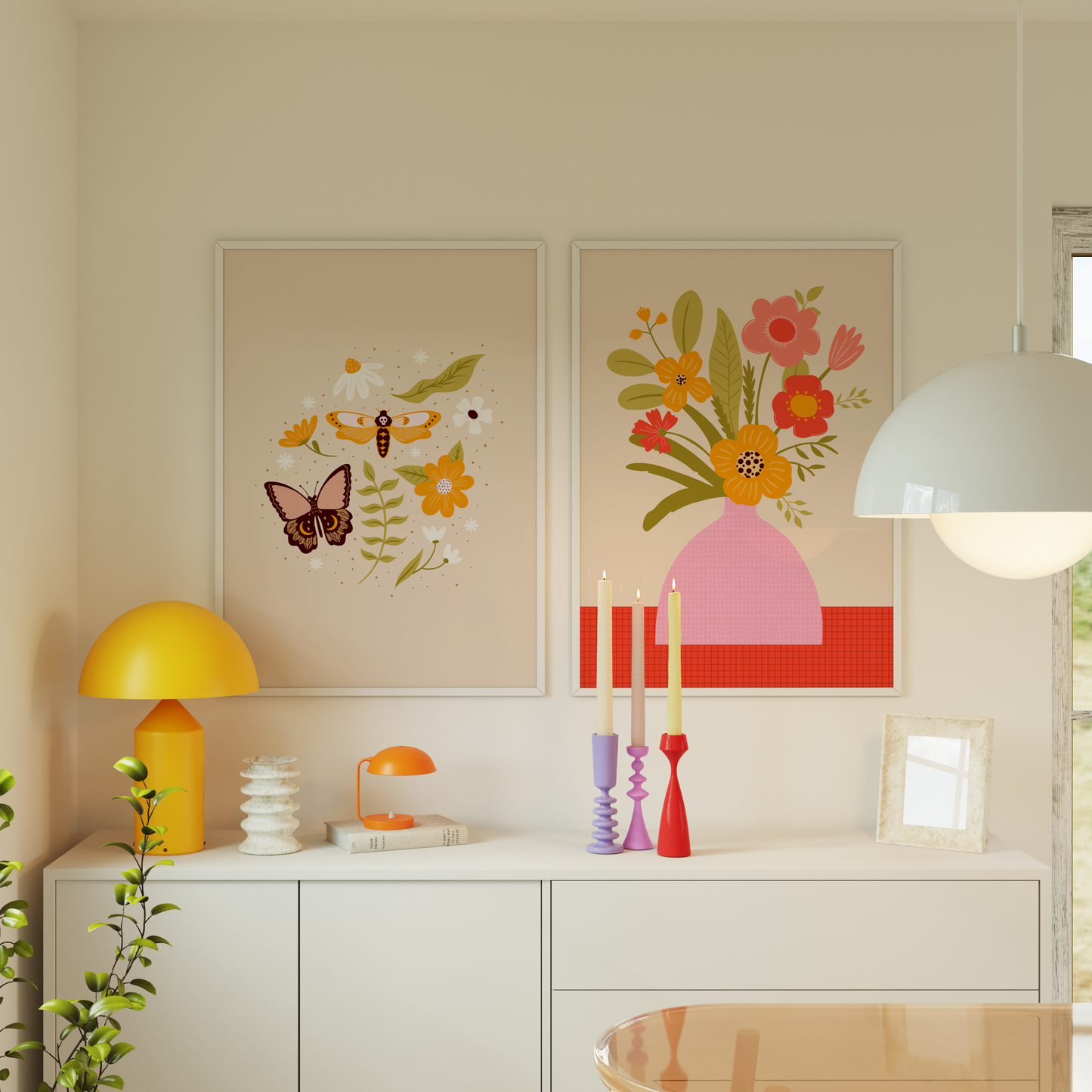 Moth & Butterfly Print