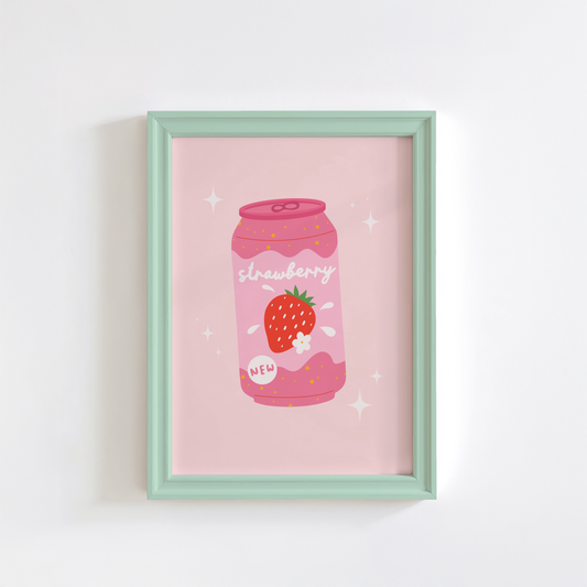 Strawberry Soda Print - Retro Kitchen Decor