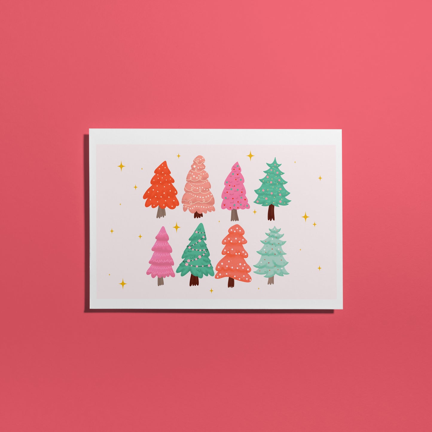 Christmas Trees Christmas Card - A6 Greeting Card with Envelope