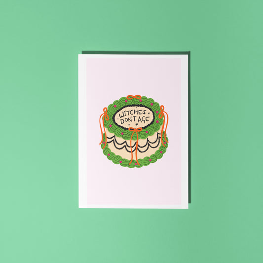 Witches Don't Age Birthday Card - A6 Greetings Card