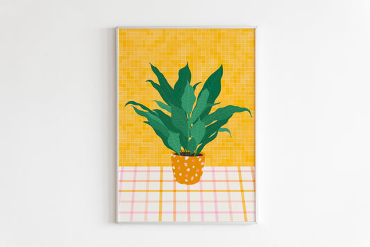 House Plant Print in Yellow
