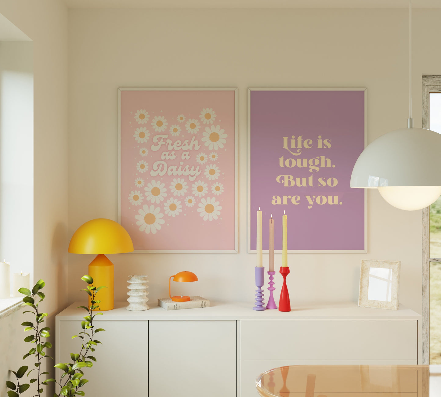 Life Is Tough But So Are You Quote Print in Purple
