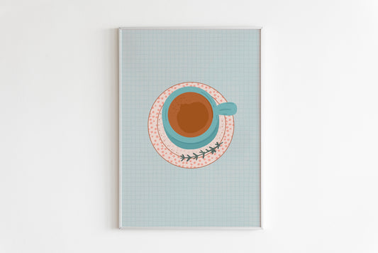 Cute Cup Of Coffee Print in Neutrals