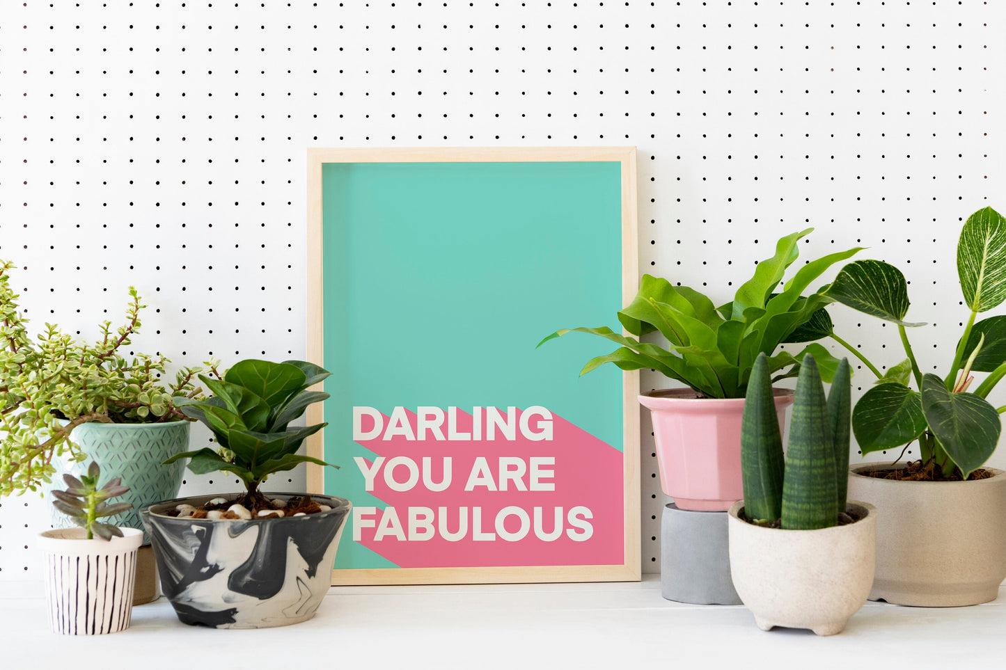Darling You Are Fabulous Print in Bright Teal