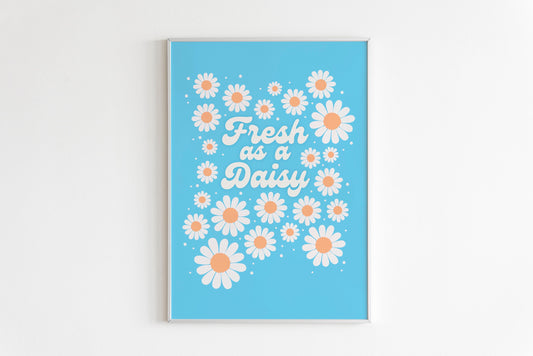 Fresh As A Daisy Print in Pale Blue