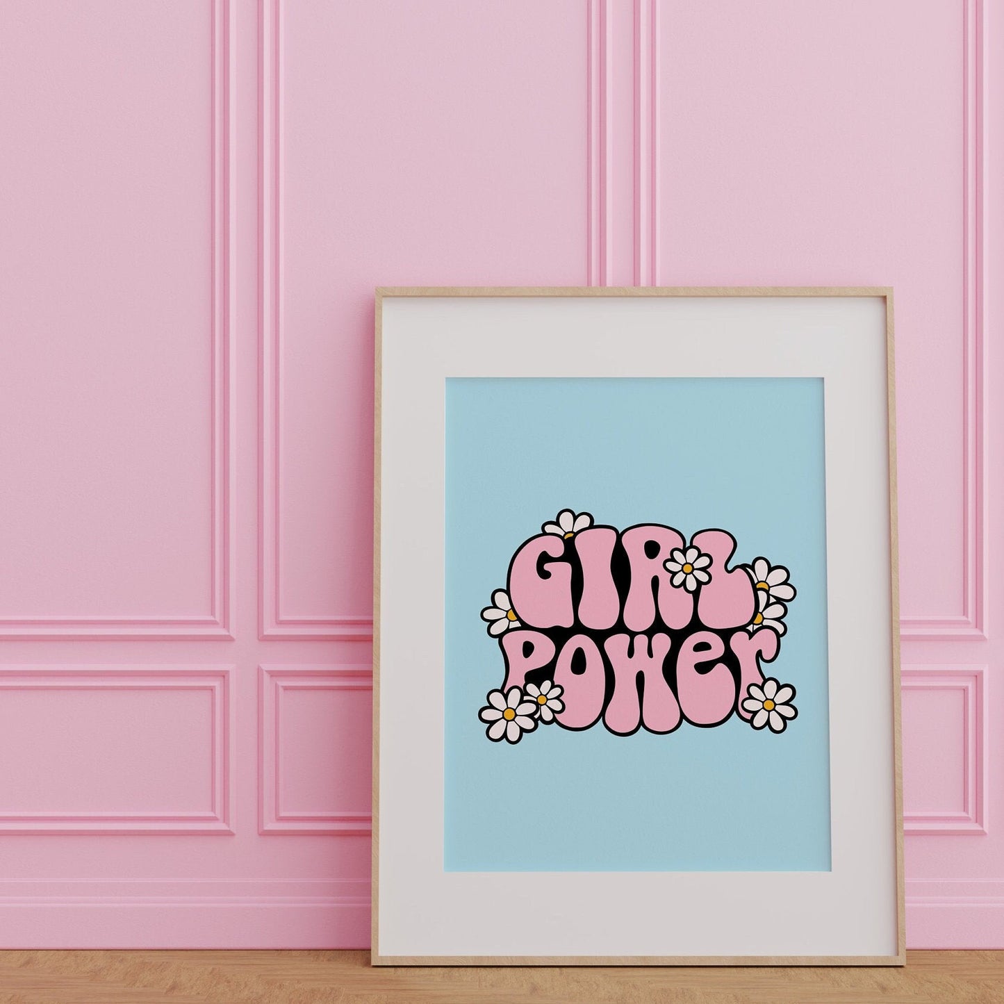Girl Power Print - Blue Positivity Quote Print