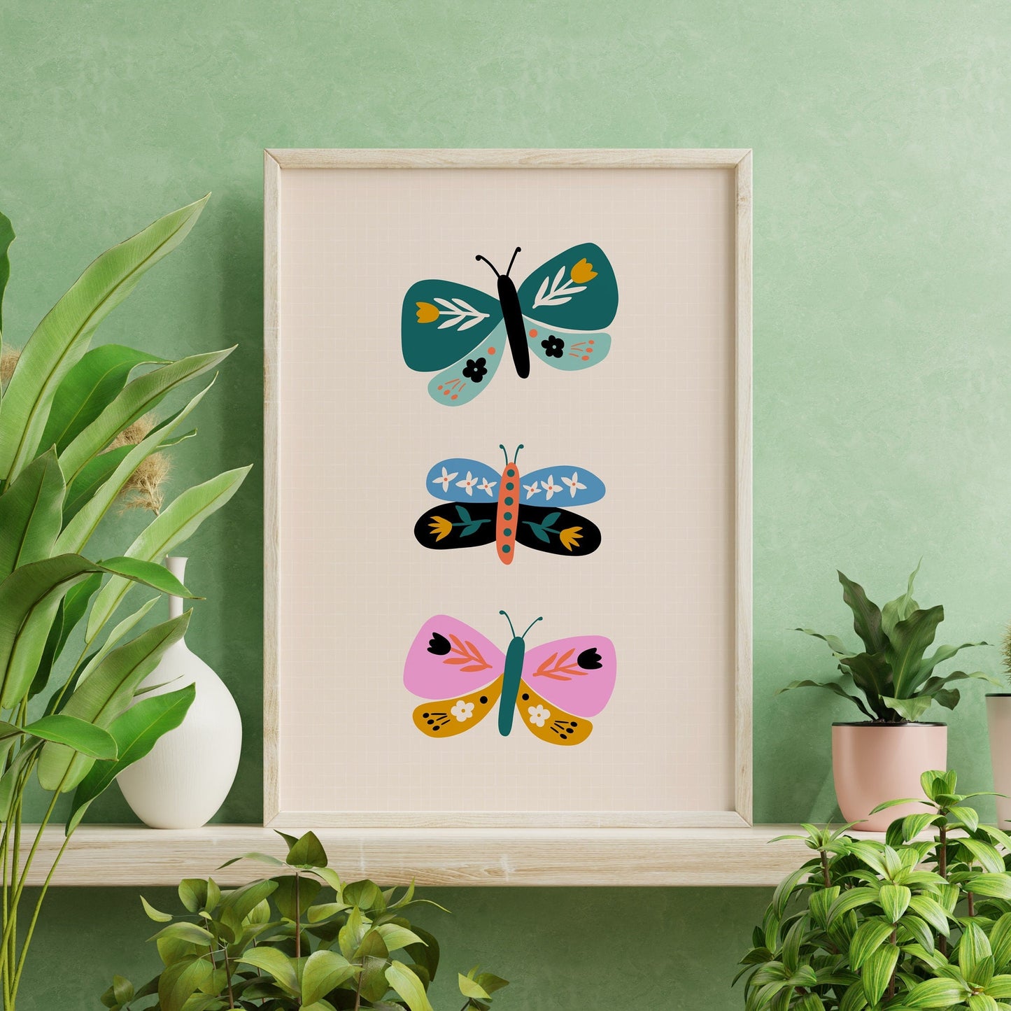Retro Butterflies Print