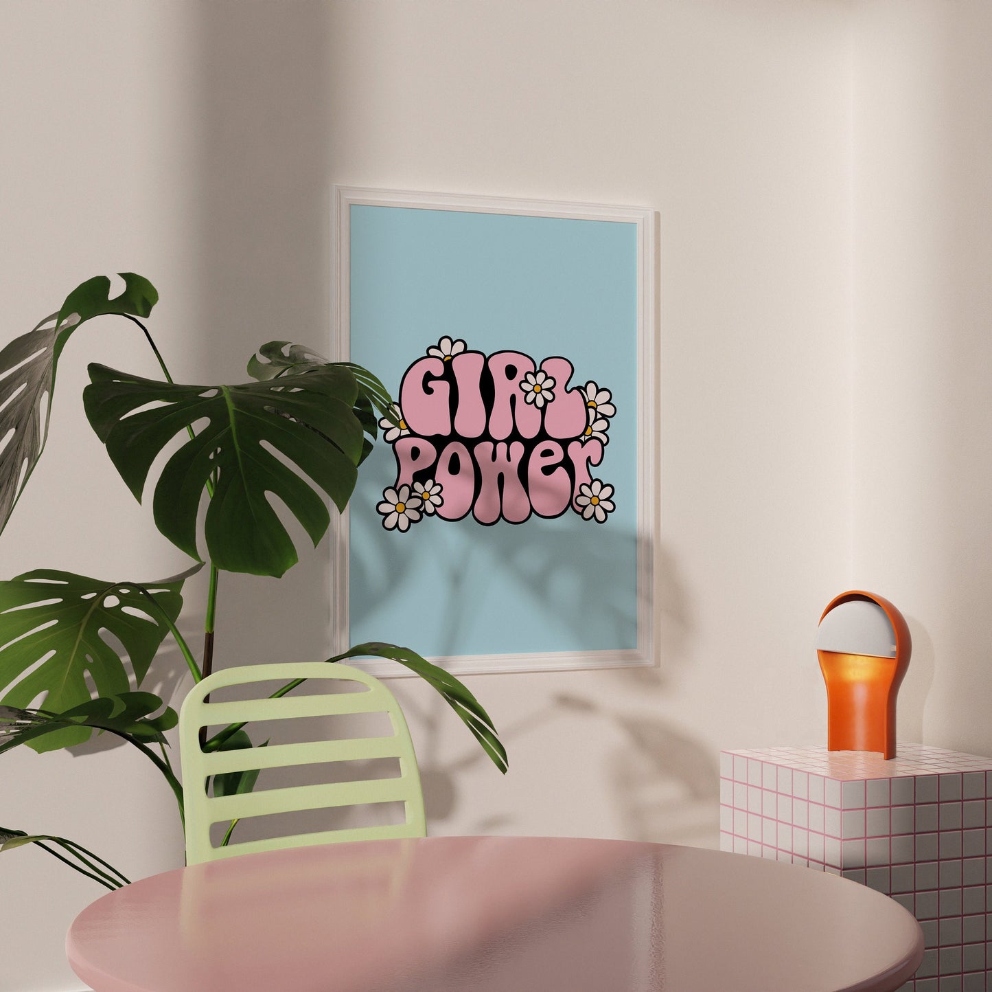 Girl Power Print - Blue Positivity Quote Print