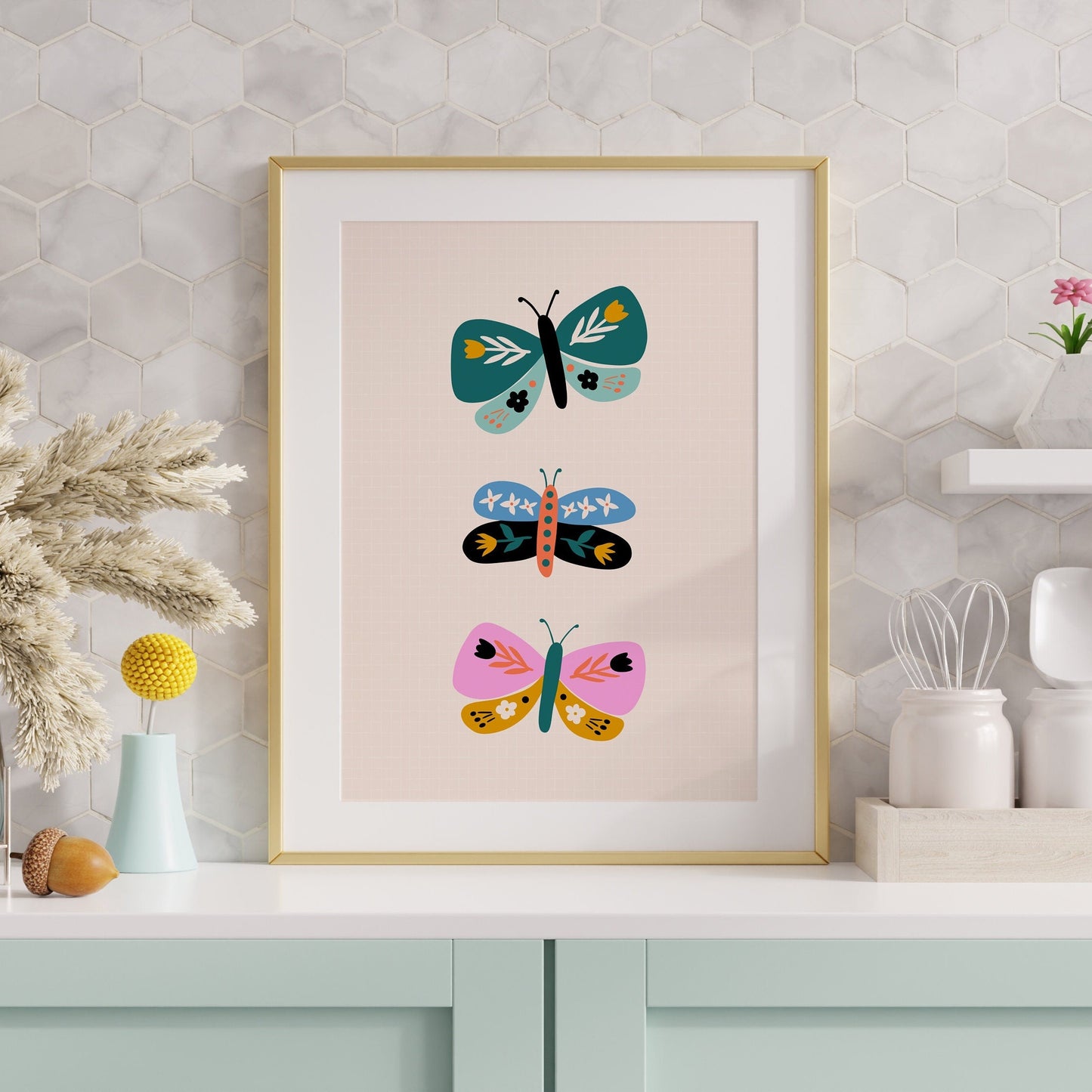 Retro Butterflies Print