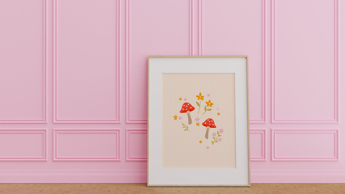 Cute Mushrooms Print