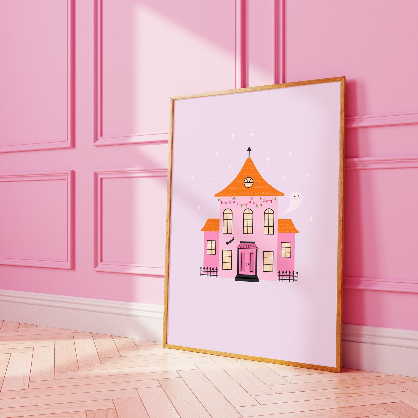 Haunted House Print - Pastel Spooky Wall Art