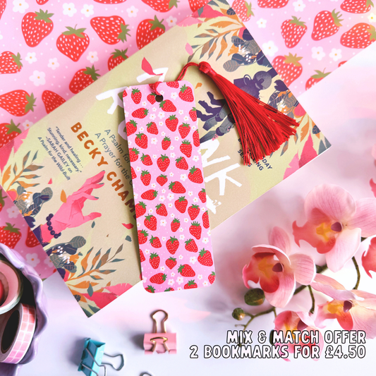 Strawberry Bookmark with Tassel